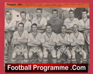 Torquay United Football Club Multi Autographed Team Picture 1950s
