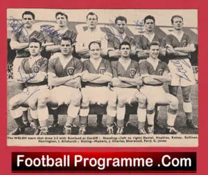 Wales Football Team Multi Autographed Team Picture 1950s