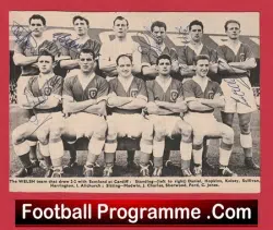 Wales Football Team Multi Autographed Team Picture 1950s