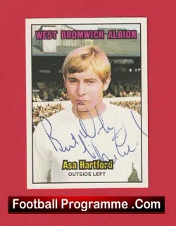 West Bromwich Albion Asa Hartford Autograph Signed Football Card