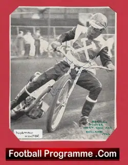West Ham Speedway Norman Hunter Signed Autograph Picture