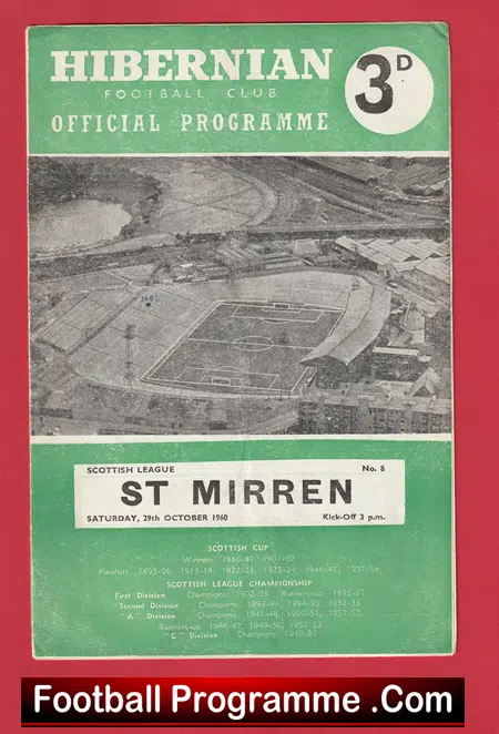 Hibernian Hibs v St Mirren 1960 - Scotland - Image 2
