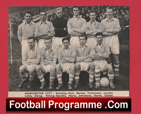 Manchester City Football Club Multi Autographed Signed Team Picture 1950's - Image 2