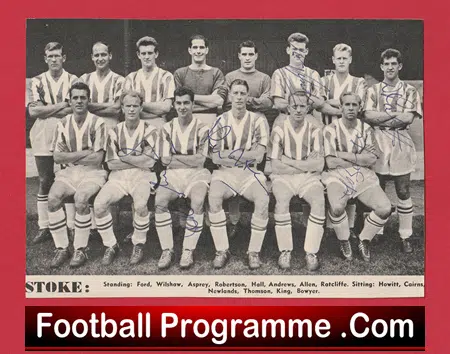 Stoke City Football Club Multi Autographed Signed Team Picture 1950's - Image 2
