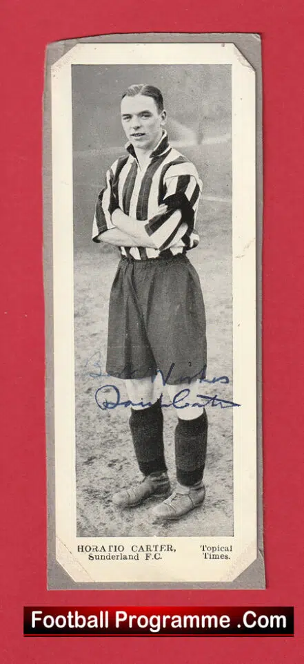Sunderland Horatio Carter Autograph Signed Picture 1930s