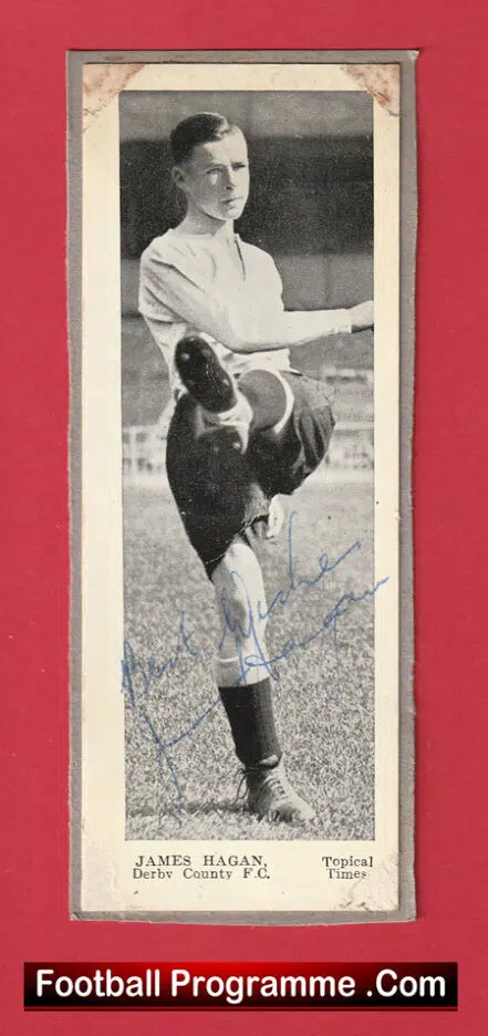 Derby County James Hagan Autograph Signed Picture 1930s