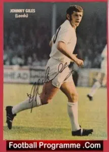 Leeds United Johnny Giles Autograph Signed Picture 1970s