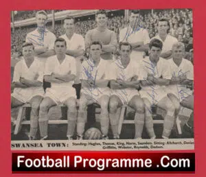 Swansea Town Football Club Multi Autographed Signed Team Picture 1950s
