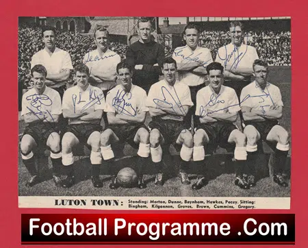 Luton Town Football Club Multi Autographed Signed Team Picture 1950s - Image 2