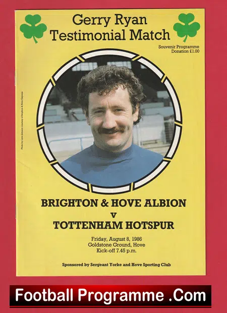 Gerry Ryan Testimonial Benefit Match Programme Brighton 1986 - Image 2