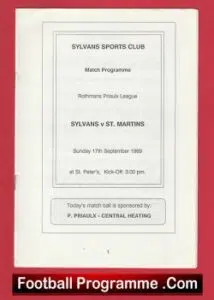 Sylvans Sports Club v St Martins 1989 – at St Peters