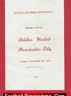 Ashton United v Manchester City 1974 – Friendly Match