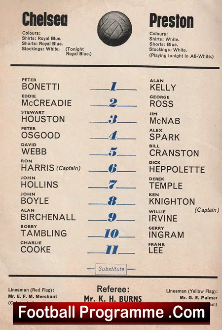 Chelsea v Preston 1969 - FA Cup Replay - Image 3