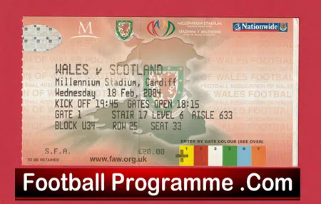 Wales v Scotland 2004 - Match Ticket - Image 2