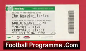 Glasgow Celtic v Manchester City 2011 – Ticket