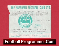 Aberdeen v Glasgow Celtic 1984 – Football Ticket