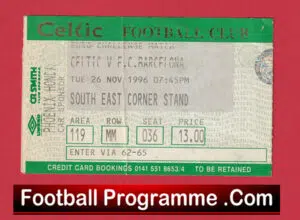 Glasgow Celtic v Barcelona 1996 – Match Ticket