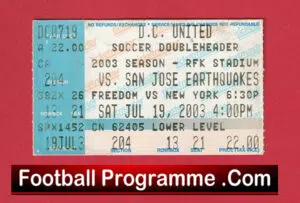 DC United v San Jose Earthquakes 2003 – Football Ticket USA