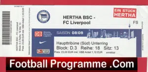Hertha BSC v Liverpool 2008 – Football Ticket Berlin