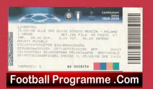 Inter Milan v Liverpool 2008 – Ticket Italy