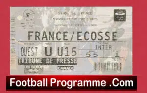France v Scotland 2002 – Football Ticket