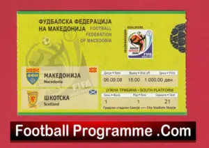 Macedonia v Scotland 2008 – Football Ticket