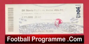 Slavia Prague v Aston Villa 2009 – Ticket