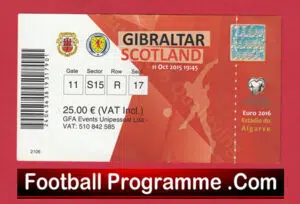 Gibralta v Scotland 2015 – Football Ticket
