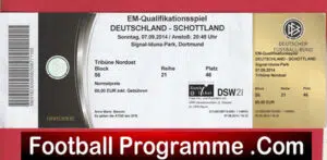 Germany v Scotland 2014 – Football Ticket