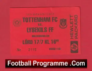 Lysekils FF v Tottenham 1999 – Football Ticket Sweden