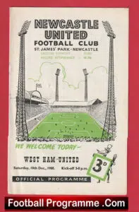Newcastle United v West Ham United 1960
