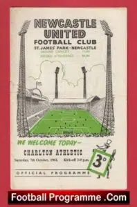 Newcastle United v Charlton Athletic 1961
