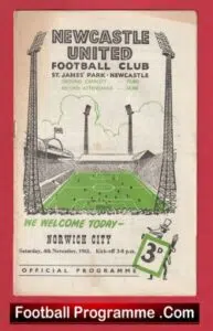 Newcastle United v Norwich City 1961
