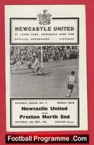 Newcastle United v Preston North End 1964