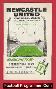 Newcastle United v Huddersfield Town 1963