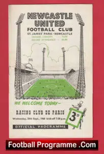 Newcastle United v Racing Club De Paris 1960