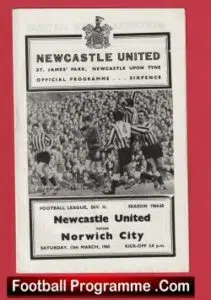 Newcastle United v Norwich City 1965