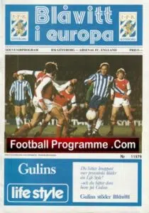 Gothenburg v Arsenal 1980