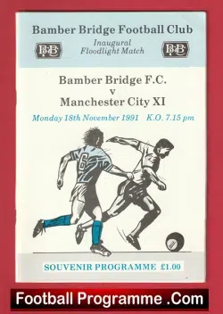 Bamber Bridge v Manchester City 1991 - Floodlights Opening