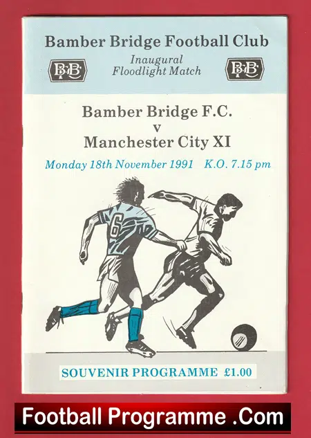 Bamber Bridge v Manchester City 1991 - Floodlights Opening - Image 2