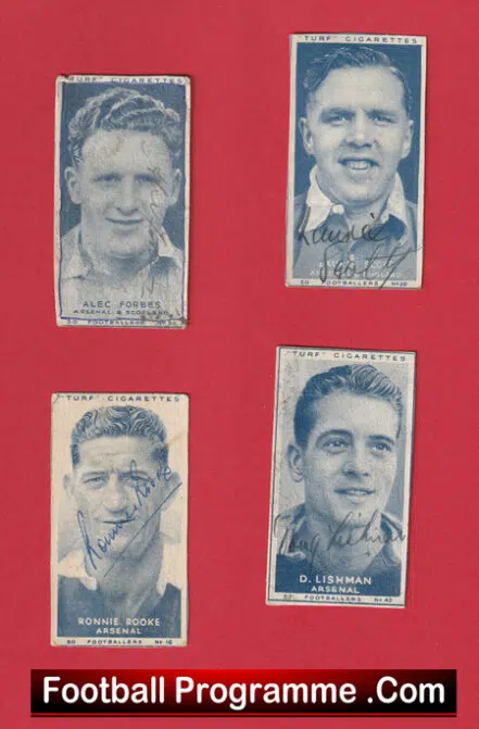 Arsenal Autograph Signed Picture Cards 1948