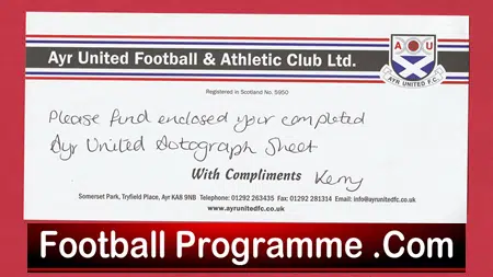 Ayr United Football Club Multi Autographed Signed Sheet 2008 2009 - Image 5