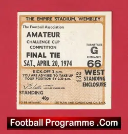 Bishop Stortford v Ilford 1974 – Amateur Cup Final Ticket