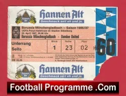 Borussia Monchengladbach v Dundee United 1987 – Ticket Germany