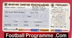 Boston United v Leeds United 2013 – Ticket Pre Season Friendly