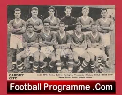 Cardiff City Football Club Multi Autographed Signed Team Picture 50s - football memorabilia