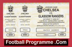 Chelsea v Glasgow Rangers 2017 – Football Legends Ticket