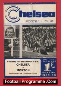 Chelsea v Greenock Morton 1968 – Inter Cites Fairs Cup