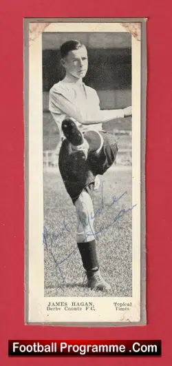 Derby County James Hagan Autograph Signed Picture 1930s