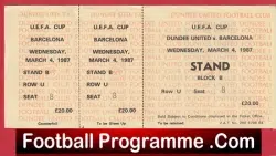 Dundee United v Barcelona 1987 – Full Football Ticket